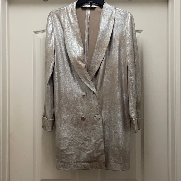 Zara Jackets & Blazers - Zara metallic blazer coat dress jacket